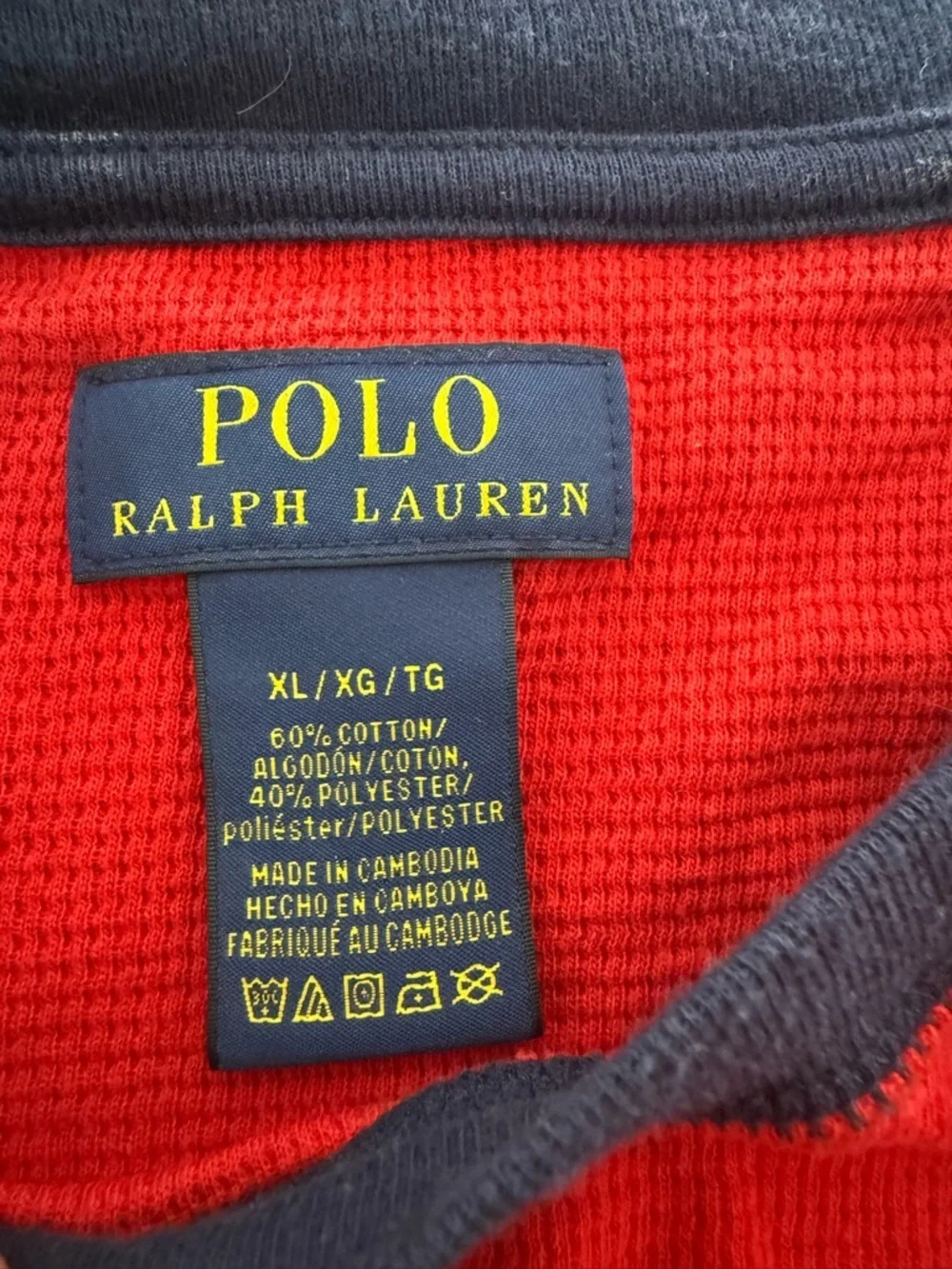 Polo by Ralph Lauren Red and Navy Long Sleeve Shirt